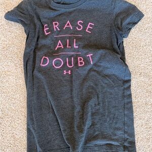 Under Armour Women’s Charcoal 'Erase All Doubt' Graphic Tee - Pink